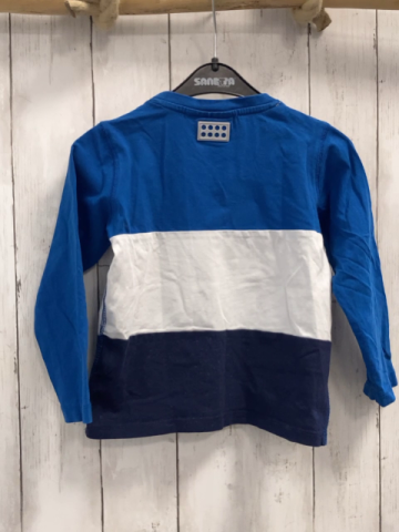 Lego  Langarmshirt  Gr. 104   blau weiß dunkelblaue Streifen Dino 