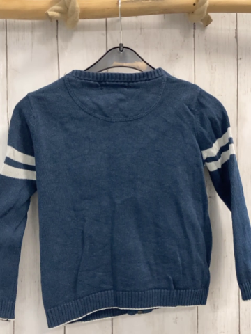 H&M  Strickjacke  Gr. 104  blau weiße Streifen + Zahl 