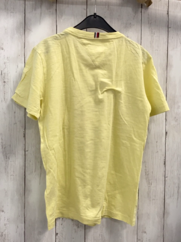 Tommy Hilfiger  T-Shirt  Gr. 152  gelb  Kugel mint petrol Palmen petrol Schrift 