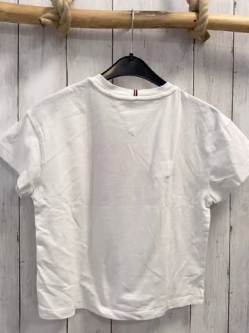 Tommy Hilfiger  T-Shirt  Gr. 128  weiß rosa graue Schrift 
