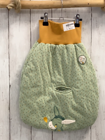 Sterntaler Schlafsack  mint Esel Möhren ocker Bund mit Schlitz für Maxi Cosi 