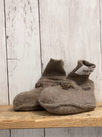 Mikk-line  Hausschuhe  Gr. 23  graubraun Wolle Strickbund 