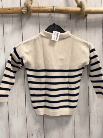H&M  Pullover  Gr. 92  weiß blaue Streifen Strick Polokragen