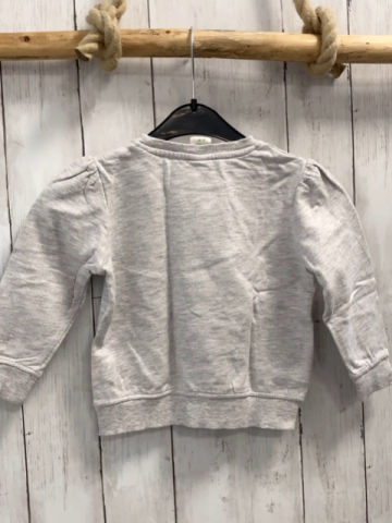 Alana  Pullover  Gr. 92  hellgrau roter Druck mit Pferden Blumen 