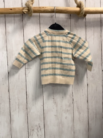 Alana  Pullover  Gr. 68  beige hellblaue Streifen Rippen Strick 