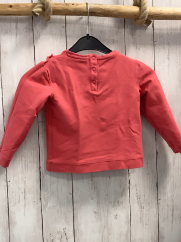 S´Oliver  Pullover  Gr. 92  hellrot gestickte Blumen Rüschen 