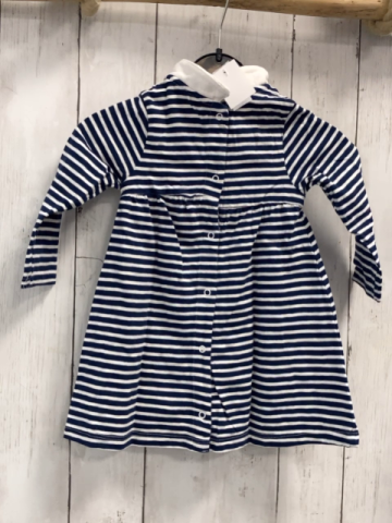 Orchestra  Kleid  Gr. 80  weißes Oberteil mit Gesicht blau weiß gestreifte Ärmel + Rock rote Herzen 