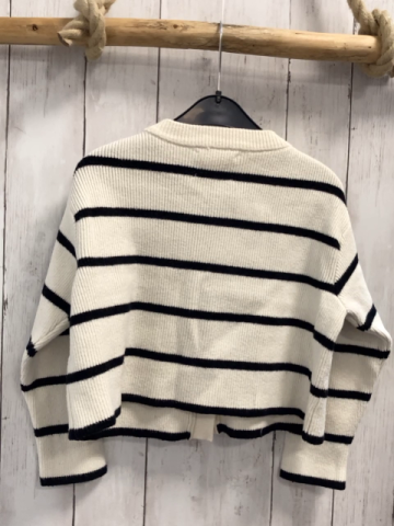 Zara  Strickjacke  Gr. 116  weiß schwarze Streifen Rippen 
