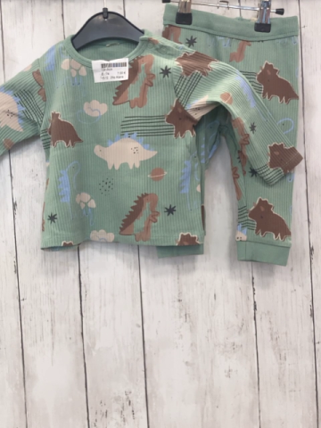 2tlg Alana  Langarmshirt + Leggings  Gr. 74  mint Rippen bunte Dinos 