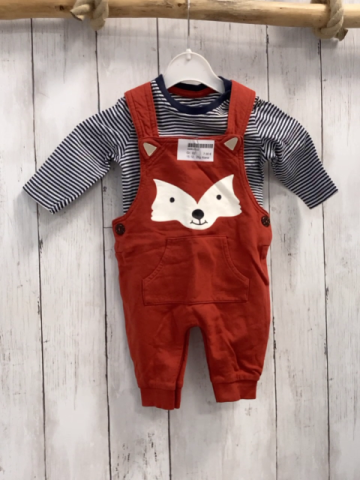 2tlg Alana  Langarmshirt + Latzhose  Gr. 62  rostrot Fuchs + blau weiße Streifen 