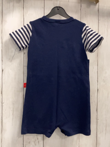   Playsuit Gr. 92  blau mit Hai + blau weiße Streifen