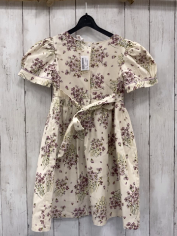 Alice Kids  Kleid  Gr. 116  beige lavendel Blumen + Rosette 