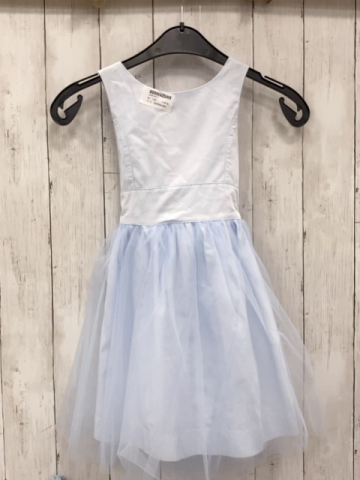 Vertbaudet  Kleid  Gr. 116  hellblaues Oberteil transparenter Tüllüberrock