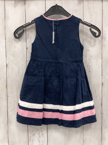 S´Oliver  Kleid  Gr. 86  blau + weiß rosa Streifen + rosa Rosette 