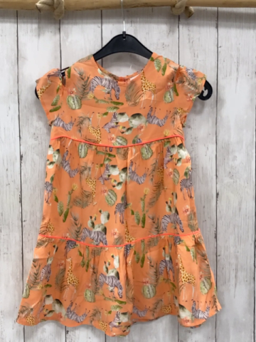S´Oliver  Kleid  Gr. 104  orange Wilde Tiere Kakteen 