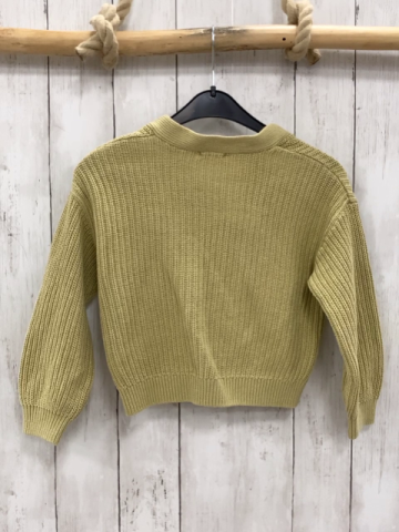 Vertbaudet  Strickjacke  Gr. 110  curry Rippen 