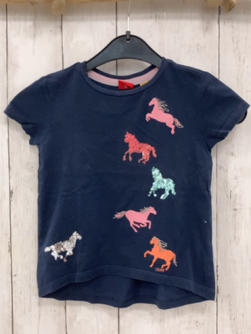 S´Oliver  T-Shirt  Gr. 92  blau bunte Pferde mit Pailetten + Glitzer 