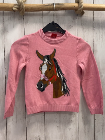 S´Oliver  Pullover Gr. 104  rosa Strick Pferdekopf mit Pailetten