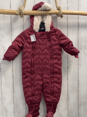 S´Oliver  Winteroverall Gr. 68  weinrot Herzen mit abtrennbaren Schuhe Kapuze mit Teddybund + -futter