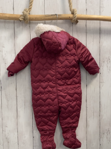 S´Oliver  Winteroverall Gr. 68  weinrot Herzen mit abtrennbaren Schuhe Kapuze mit Teddybund + -futter