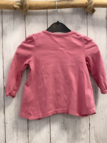   Langarmshirt  Gr. 74  heller beerenton Schmetterling mit Lochstickerei bunte Schmetterlinge mit Glitzer 