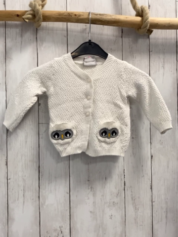  Strickjacke  Gr. 74  weiß Eulen 