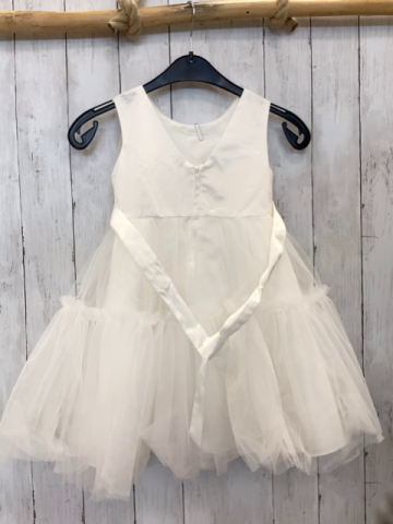   Kleid  Gr. 116  weiß Tüllüberrock große schleife 