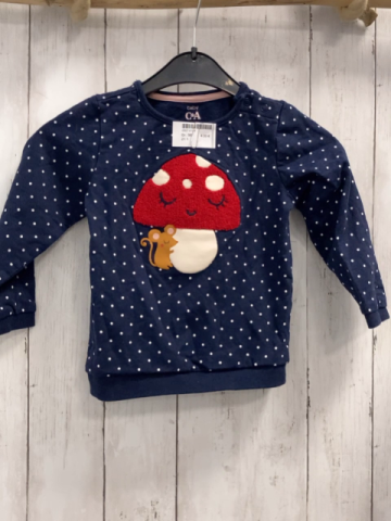   Pullover  Gr. 98  blau weiße Punkte Fliegenpilz 