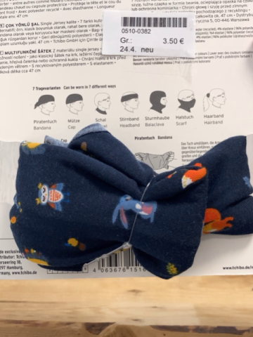 neu  Multifunktionstuch  blau Tiere 
