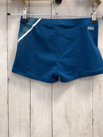 Decathlon  Badehose  Gr. 152  petrol Streifen Punkte Schrift 