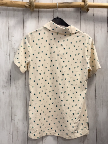 Schöffel  Sportshirt  Gr. 38  creme grün oliv Druck Kragen 