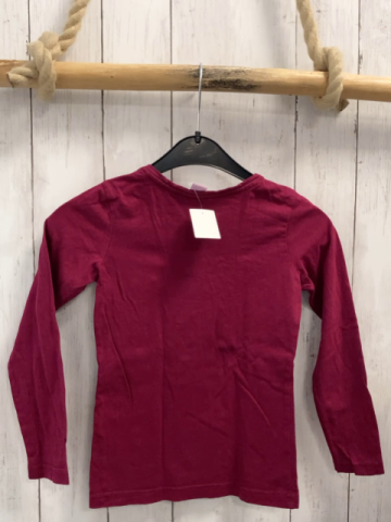  Langarmshirt   Gr. 116  weinrot silber Steine 