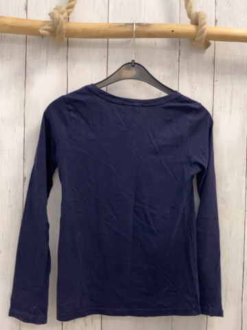 GAP  Langarmshirt  Gr. 128  blau pink Schrift mit Pailetten