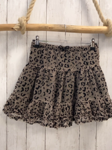 H&M Rock Gr. 128  grau schwarz Leoprint