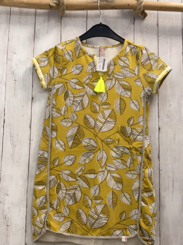 Didi  Kleid  Gr. 128  mais grau weiße Blätter