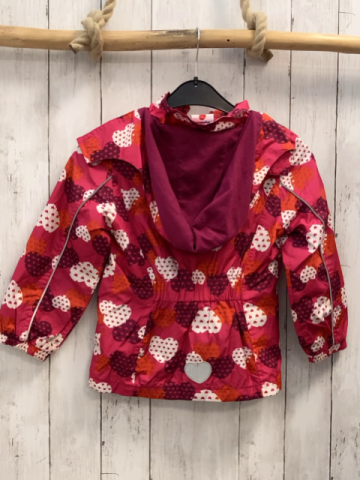   Regenjacke  Gr. 122  pink bunte Herzen mit kleine Herzen 