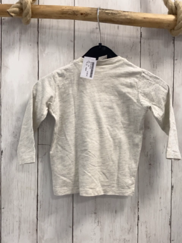 H&M Langarmshirt  Gr. 74  hellgrau bunte Schrift 