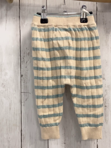 Alana  Leggings  Gr. 68  beige hellblaue Streifen Rippen Strick