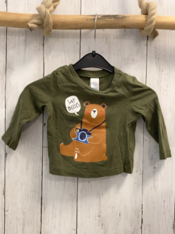   Langarmshirt  Gr. 68  kiwi Bär mit Fotoapperat 