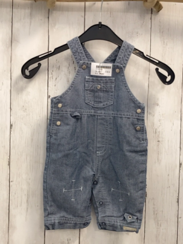 Obaibi Latzshorts  Gr. 68  blau hellgrau meliert weiße Nähte 