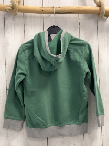 Sanetta  Pullover  Gr. 116  grün grauer Bund Kapuze Dino Schrift 