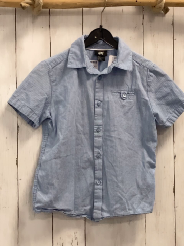 H&M  Sommerhemd  Gr. 110  hellblau weiße Streifen 