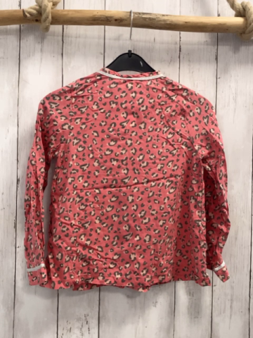 Tom Tailor  Bluse  Gr. 116  himbeere grau lachs Druck silber Glitzerborte 