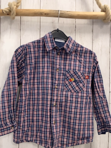 Lego  Hemd  Gr. 110  blau hellrot weiß kariert Legosteine 