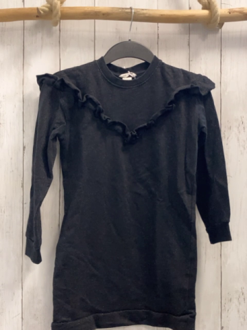 H&M  Kleid  Gr. 134  schwarz golden Glitzer Rüschen 