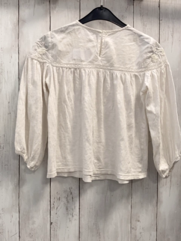 zara  Bluse  Gr. 122  creme bestickt 