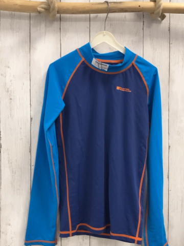 Mountain Warehouse  UV-Schutzshirt  Gr. 152  blau hellblau Schrift orange Nähte 