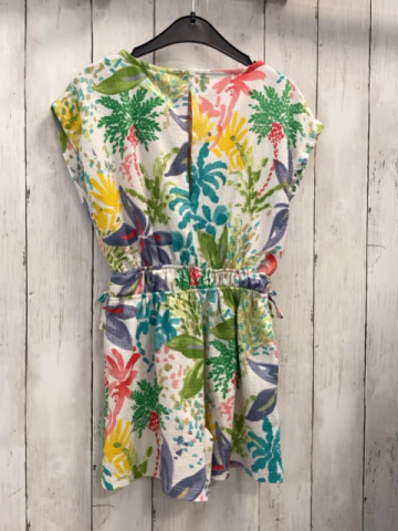 Zara  Playsuit  Gr. 122/128  weiß bunte Blüten + Blätter 