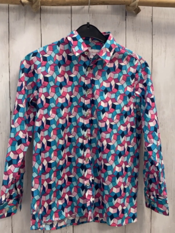   Hemd  Gr. 140  weiß türkis blau pink rote Würfel 