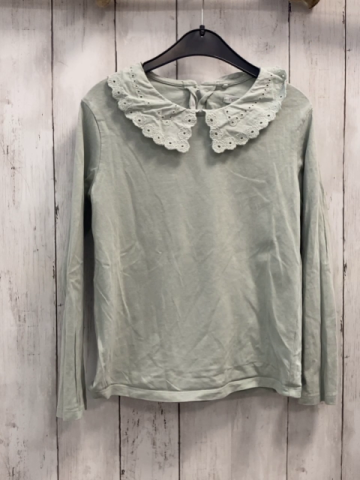 Next  Langarmshirt  Gr. 128  mint großer Kragen mit Lochstickerei 